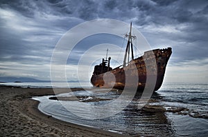 Dimitrios is an old ship wrecked on the Greek coast and abandoned on the beach