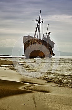 Dimitrios is an old ship wrecked on the Greek coast and abandoned on the beach