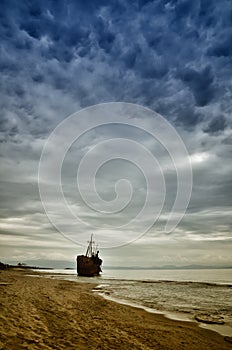 Dimitrios is an old ship wrecked on the Greek coast and abandoned on the beach