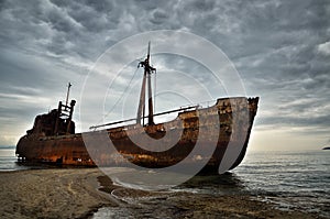 Dimitrios is an old ship wrecked on the Greek coast and abandoned on the beach