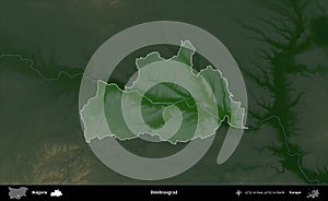 Dimitrovgrad highlighted, Bulgaria. Physical