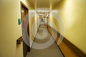 Dimly Lit Apartment Hallway, Nursing Home