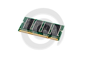 A SO-DIMM memory module isolated on white background.