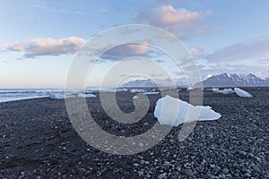 Dimond beach at Jokulsalon glacier, Iceland photo