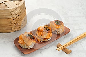 Dimsum with Japanese Mentai Sauce.