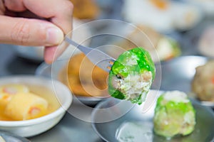 Dimsum set in steel plate, chinese food