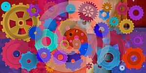 Mechanical world in colorist environment