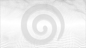 Dinamic wave of dots. Vector background. 3D futuristic illustration