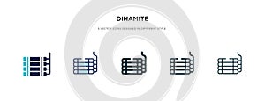 Dinamite icon in different style vector illustration. two colored and black dinamite vector icons designed in filled, outline,