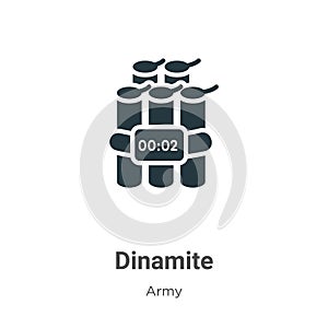 Dinamite vector icon on white background. Flat vector dinamite icon symbol sign from modern army collection for mobile concept and