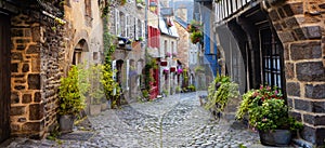 Dinan, medieval town center, Brittany, France