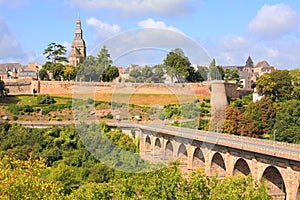 Dinan, viaduct and Castle walls