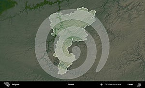 Dinant highlighted, Belgium. Physical