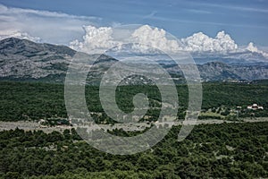 The Dinaric Alps Landscape Behind the Adriatic City of Dubrovnik, Croatia