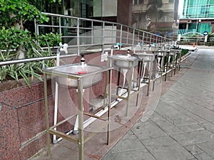 Dinas Teknis Abdul Muis, Jakarta, Indonesia - November 1, 2020 : A place to wash your hands in an office area