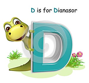 Dinasour wild animal with alphabate