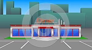 Diner cafe icons and cliparts front view v3