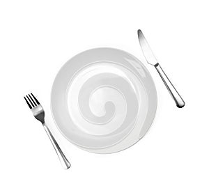 Diner plate with fork and spoon
