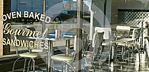 Diner Window with Tables & Chairs photo