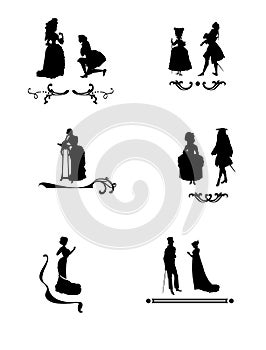 Dingbats with silhouette of people