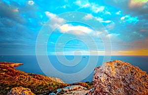 Dingli Cliffs with its view to the little islet of Filfla