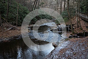 Dingmans Falls at Delaware Water Gap National Recreation Area in early winter