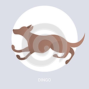Dingo icon cartoon endangered wild australian animal symbol wildlife species fauna concept flat