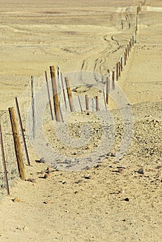 Dingoe fence in the Australian Outback.