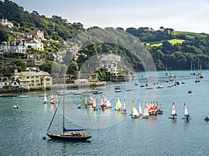 Dingy Racing the River Dart, Devon.