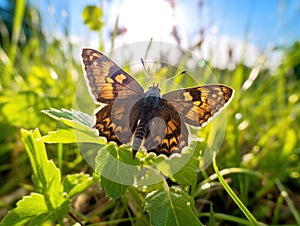 Dingy Skipper Butterfly Erynnis tages  Made With Generative AI illustration