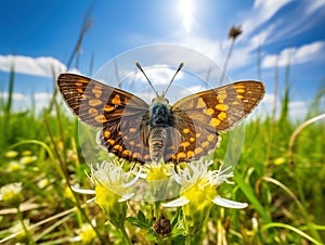 Dingy Skipper Butterfly Erynnis tages  Made With Generative AI illustration