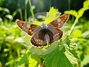 Dingy Skipper Butterfly Erynnis tages  Made With Generative AI illustration