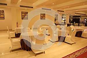 Seating arrangement in dining area in banquette photo
