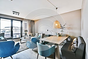 Dining area in comfortable living room