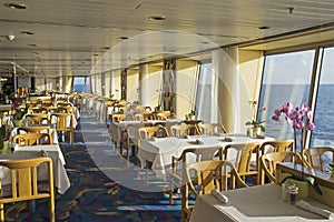 Dining area on a cruiseship photo