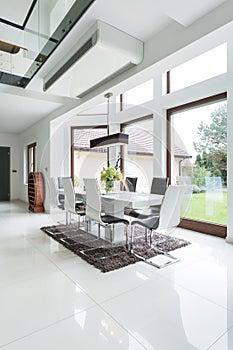 Dining area in designed house