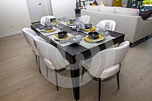 Dining Area Table With Six Place Settings