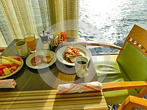 Dining Room Buffet aboard the luxury abstract cruise ship