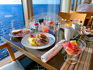 Dining Room Buffet aboard the luxury abstract cruise ship