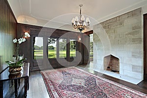 Dining room with golf course view