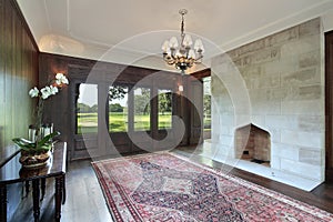 Dining room with golf course view