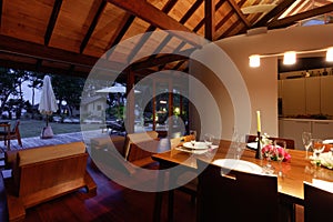 Dining room in late evening