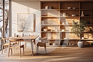 Dining Room\'s Cozy Muji Style, Bathed in Nature\'s Light