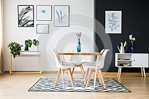 Dining room in scandi style