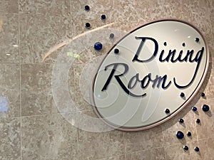 The  dining room sign restaurant on the Royal Caribbean Cruise Ship Independence of the Seas