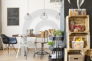 Dining room with table