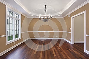 Dining room with tan walls