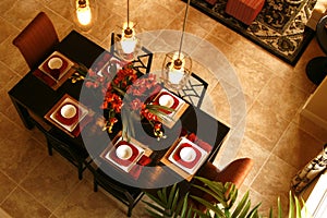 Dining table from above