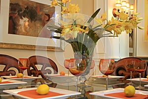 Dining Table with Centerpiece