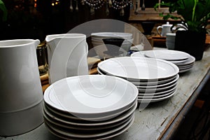 Dining Table with crockery closeup